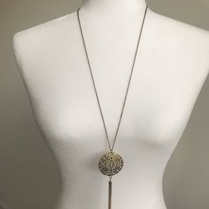 Long fashion statement necklace